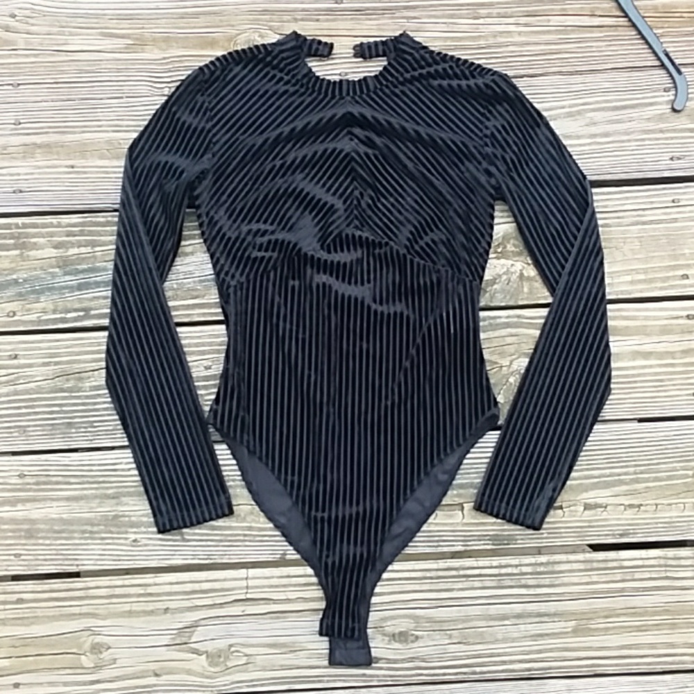 Black lace body suit